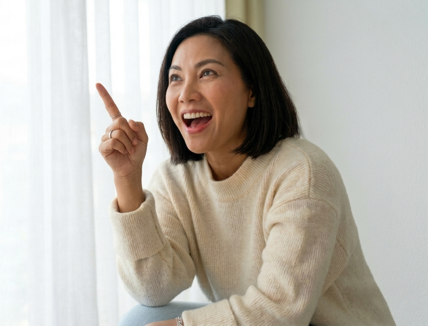 Woman with brilliant idea